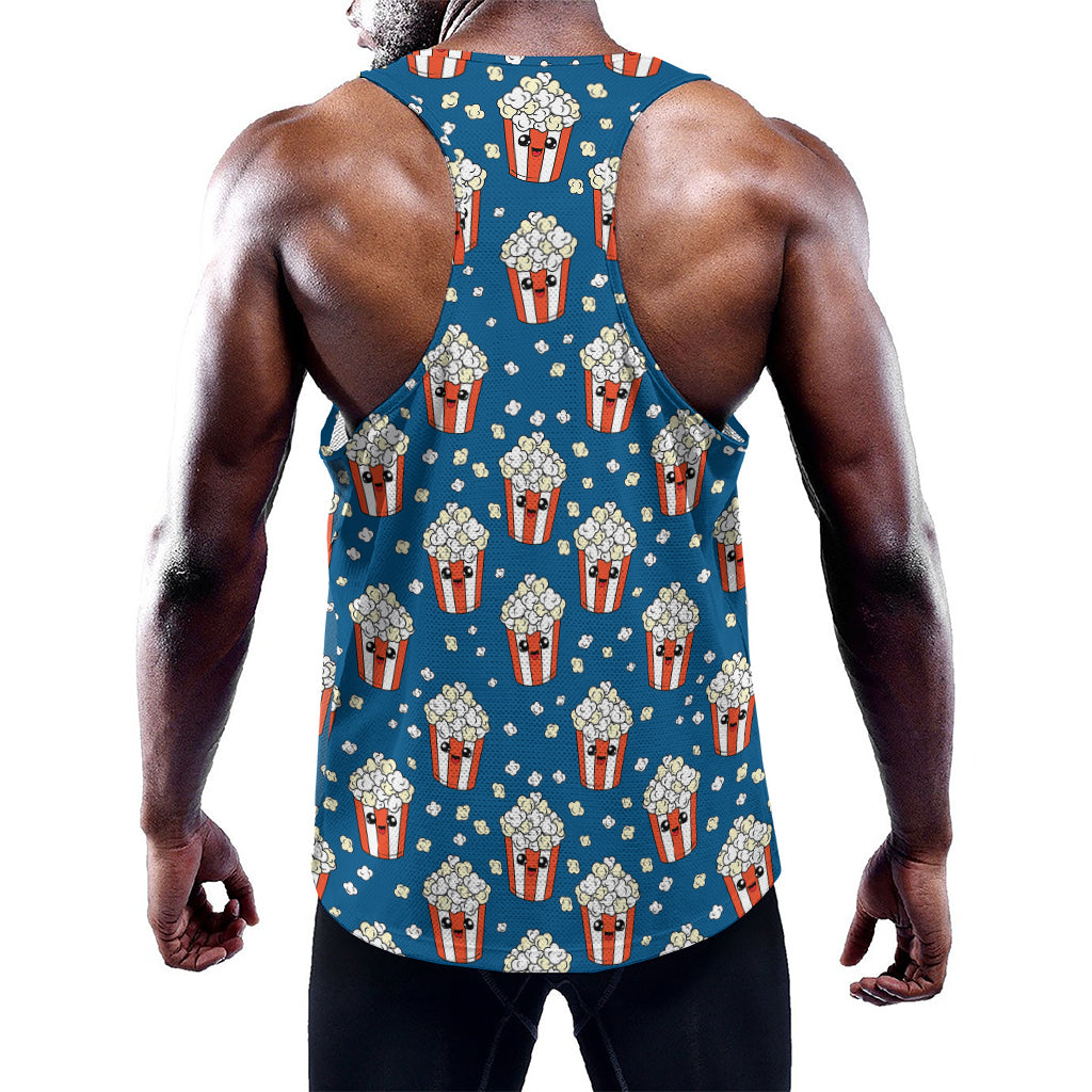 Cute Popcorn Box Pattern Print Training Tank Top