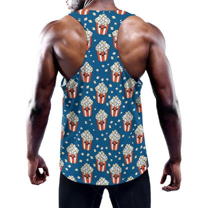 Cute Popcorn Box Pattern Print Training Tank Top