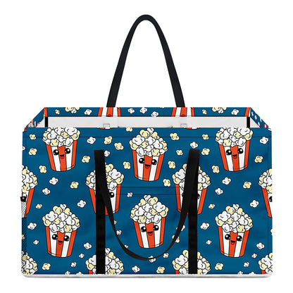 Cute Popcorn Box Pattern Print Utility Tote Bag