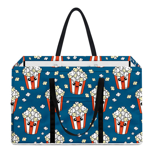 Cute Popcorn Box Pattern Print Utility Tote Bag