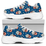 Cute Popcorn Box Pattern Print White Chunky Shoes