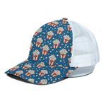 Cute Popcorn Box Pattern Print White Mesh Trucker Cap