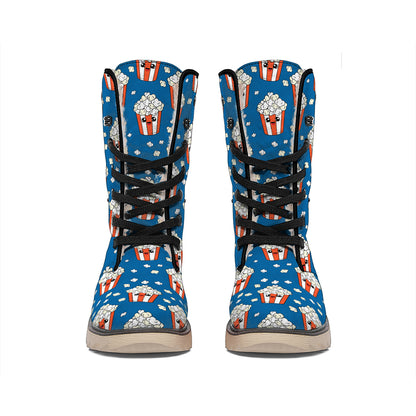 Cute Popcorn Box Pattern Print Winter Boots