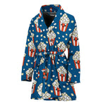 Cute Popcorn Box Pattern Print Women's Bathrobe