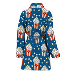 Cute Popcorn Box Pattern Print Women's Bathrobe