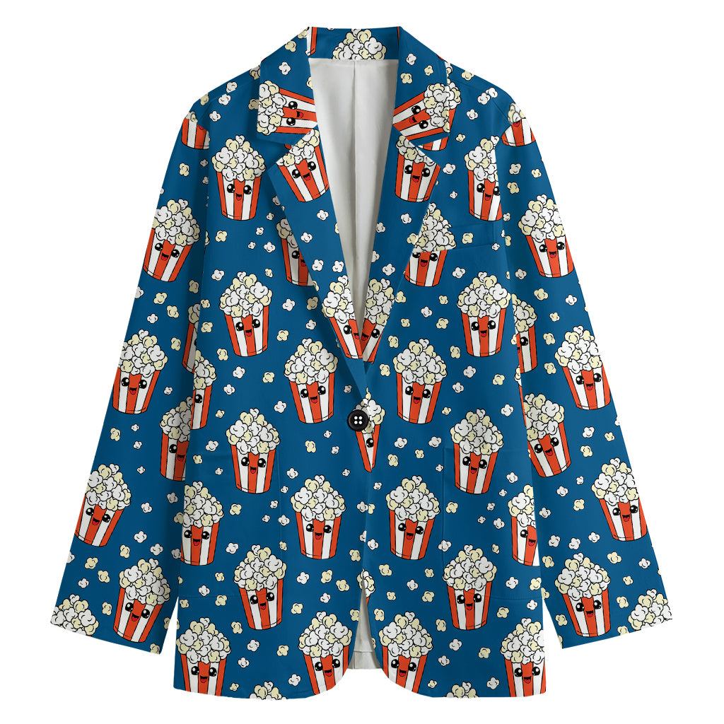 Cute Popcorn Box Pattern Print Women's Blazer