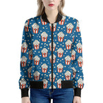 Cute Popcorn Box Pattern Print Women's Bomber Jacket