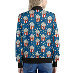 Cute Popcorn Box Pattern Print Women's Bomber Jacket