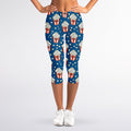 Cute Popcorn Box Pattern Print Women's Capri Leggings