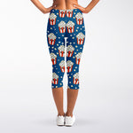 Cute Popcorn Box Pattern Print Women's Capri Leggings
