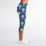 Cute Popcorn Box Pattern Print Women's Capri Leggings