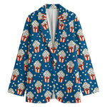 Cute Popcorn Box Pattern Print Women's Cotton Blazer