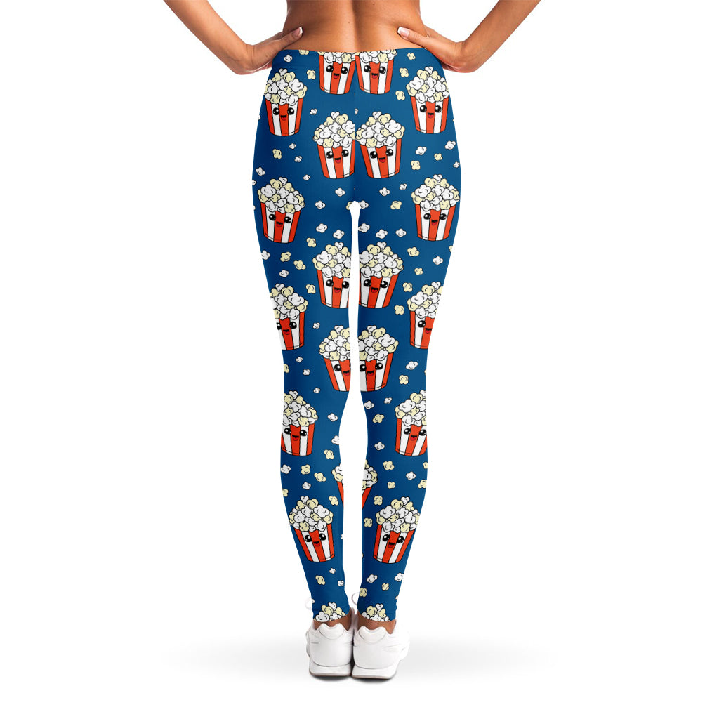 Cute Popcorn Box Pattern Print Women's Leggings