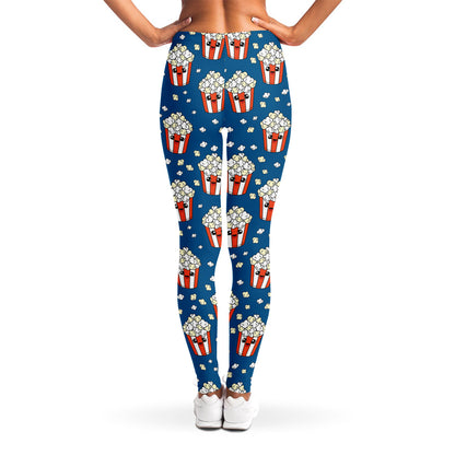 Cute Popcorn Box Pattern Print Women's Leggings