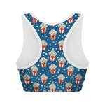 Cute Popcorn Box Pattern Print Women's Sports Bra