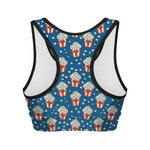 Cute Popcorn Box Pattern Print Women's Sports Bra