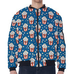 Cute Popcorn Box Pattern Print Zip Sleeve Bomber Jacket