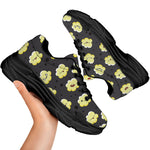 Cute Popcorn Pattern Print Black Chunky Shoes