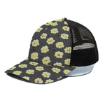 Cute Popcorn Pattern Print Black Mesh Trucker Cap