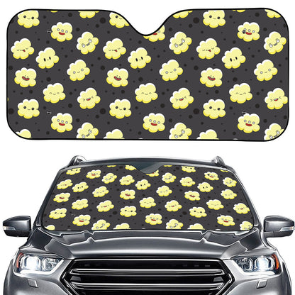 Cute Popcorn Pattern Print Car Windshield Sun Shade