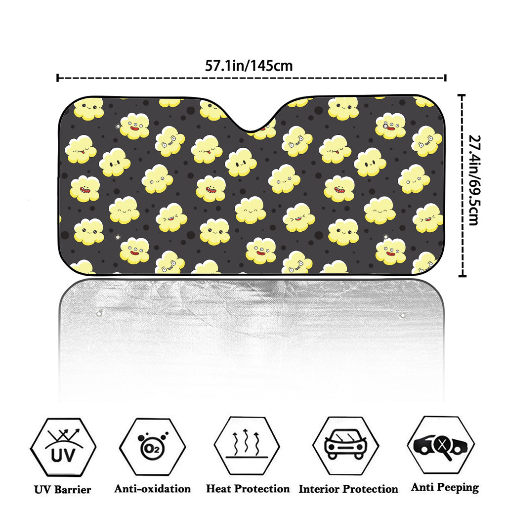 Cute Popcorn Pattern Print Car Windshield Sun Shade