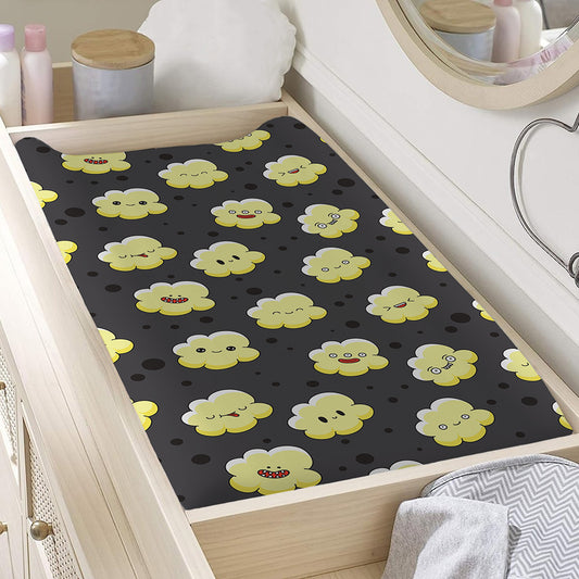 Cute Popcorn Pattern Print Changing Pad Cover