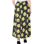 Cute Popcorn Pattern Print Chiffon Maxi Skirt