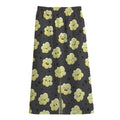 Cute Popcorn Pattern Print Cotton Front Slit Maxi Skirt