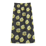 Cute Popcorn Pattern Print Cotton Front Slit Maxi Skirt
