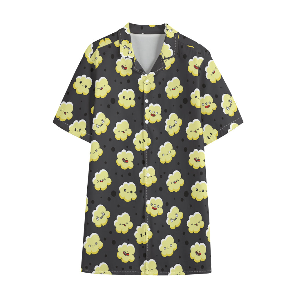 Cute Popcorn Pattern Print Cotton Hawaiian Shirt