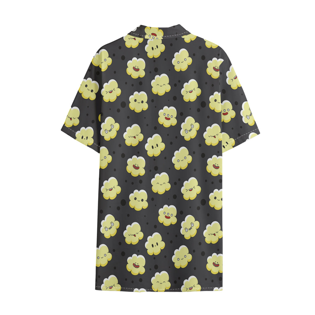 Cute Popcorn Pattern Print Cotton Hawaiian Shirt