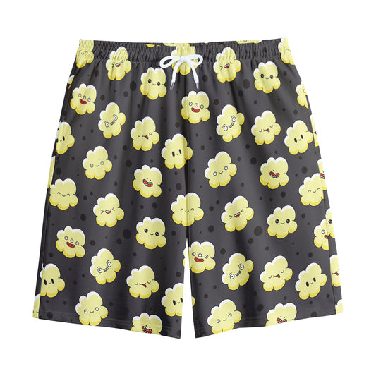 Cute Popcorn Pattern Print Cotton Shorts