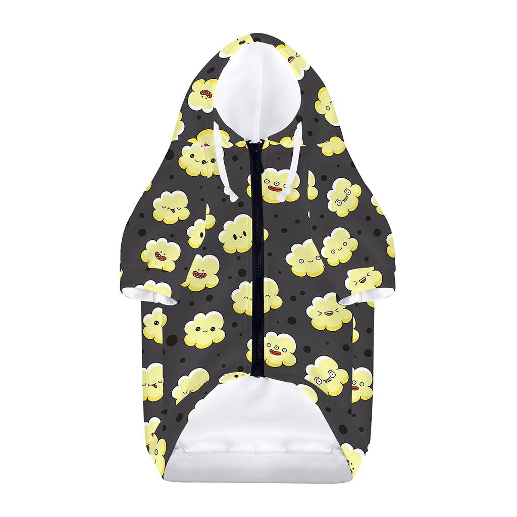Cute Popcorn Pattern Print Dog Zip Up Hoodie