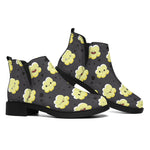 Cute Popcorn Pattern Print Flat Ankle Boots