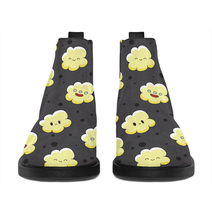 Cute Popcorn Pattern Print Flat Ankle Boots