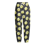 Cute Popcorn Pattern Print Fleece Lined Knit Pants