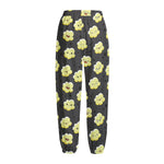 Cute Popcorn Pattern Print Fleece Lined Knit Pants