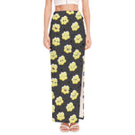Cute Popcorn Pattern Print High Slit Maxi Skirt