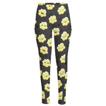 Cute Popcorn Pattern Print High-Waisted Pocket Leggings