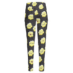 Cute Popcorn Pattern Print High-Waisted Pocket Leggings