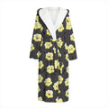 Cute Popcorn Pattern Print Hooded Bathrobe