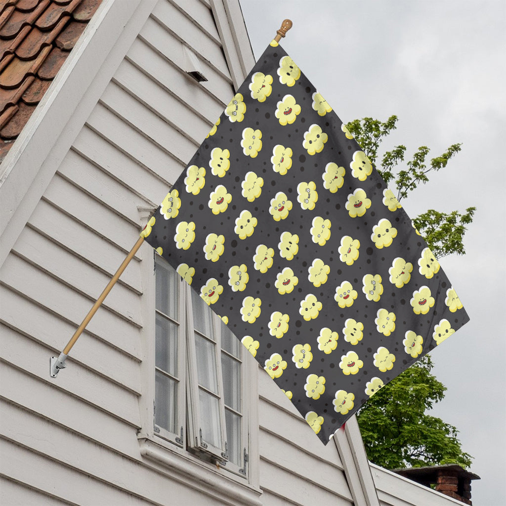 Cute Popcorn Pattern Print House Flag