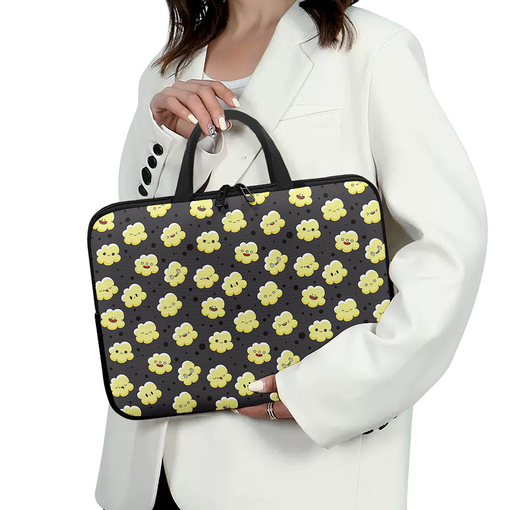 Cute Popcorn Pattern Print Laptop Sleeve With Handle