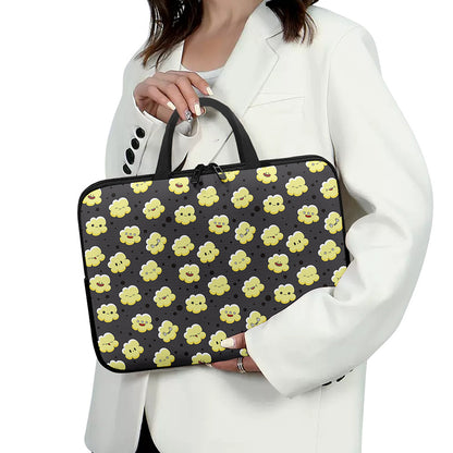 Cute Popcorn Pattern Print Laptop Sleeve With Handle