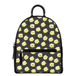 Cute Popcorn Pattern Print Leather Backpack