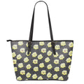 Cute Popcorn Pattern Print Leather Tote Bag With Zipper