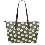 Cute Popcorn Pattern Print Leather Tote Bag