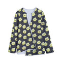 Cute Popcorn Pattern Print Long Sleeve Short Coat