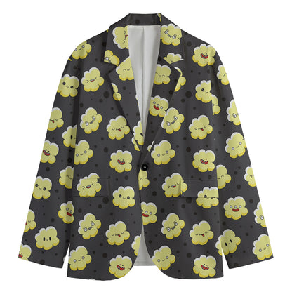 Cute Popcorn Pattern Print Men's Blazer