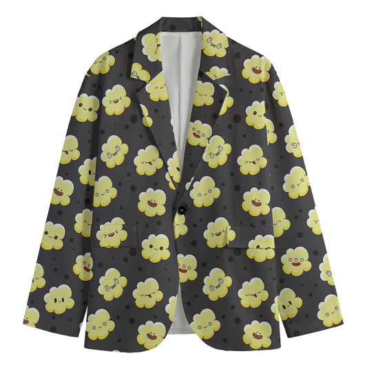 Cute Popcorn Pattern Print Men's Blazer